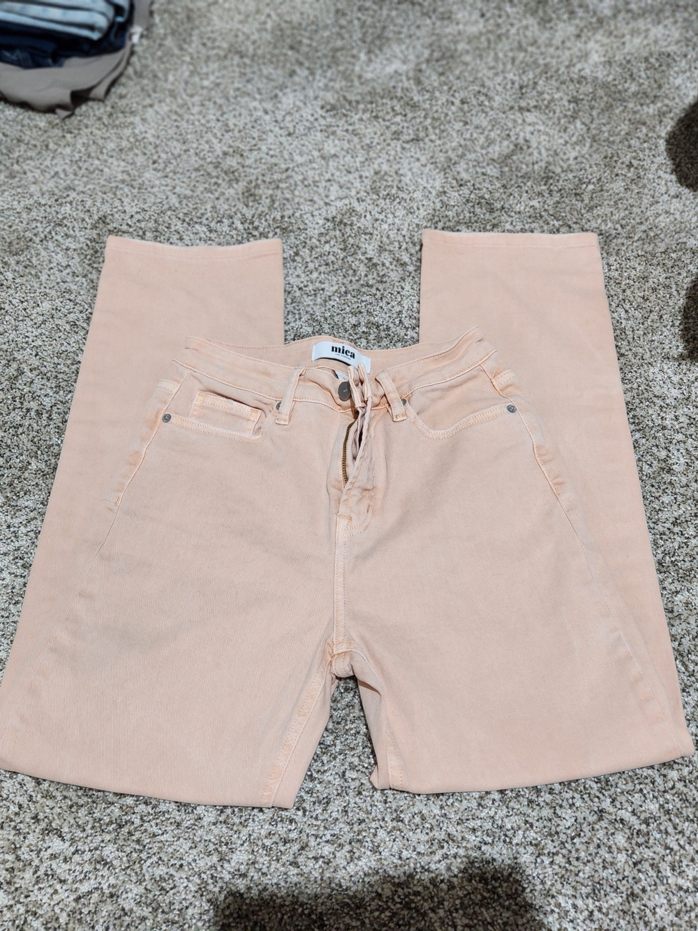 Mica Light Peach Wide-Leg Jeans